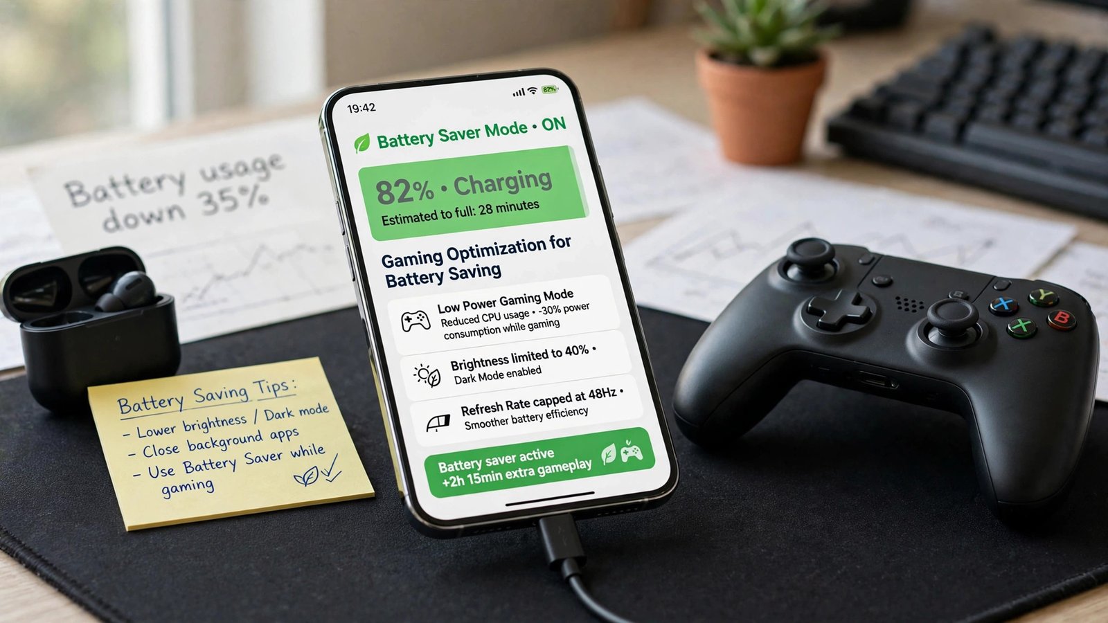 save battery while playing mobile games